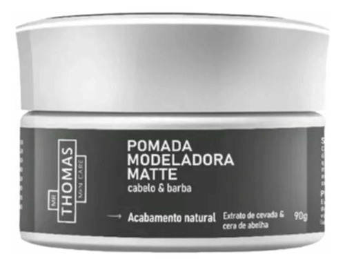 Pomada Cera Modeladora Matte Barba E Cabelo Efeito Natural