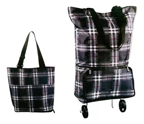 Bolso Plegable Ruedas Carrito Compras Bolsa Reutilizable