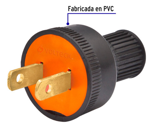 2 Clavijas No Polarizadas Redondas Para Extension O Conexion