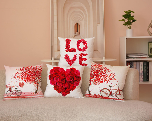 Guhoo Valentines Day Pillow Covers 16 X 16 Set Of 4 Spring F