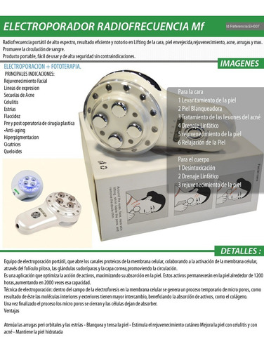 Imagen 7 de 10 de Mini Rf Radiofrecuencia Equipo Mesoterapia Luz Led Portable