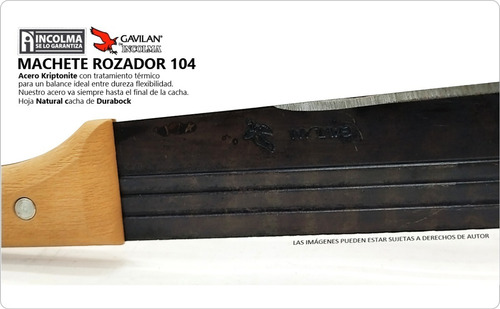 Imagen 3 de 3 de Machete Rozador De 24 Incolma Gavilán 104 Mango Durawood