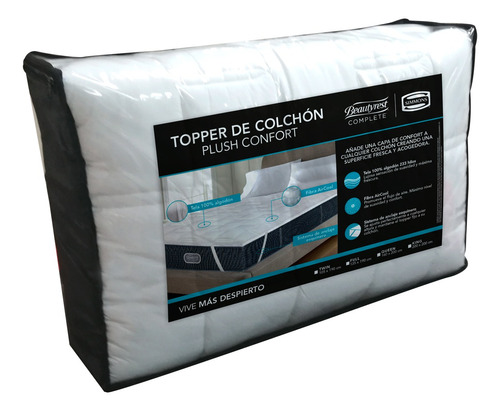 Topper De Colchón Plush Confort Beautyrest Complete 1.5 Pl