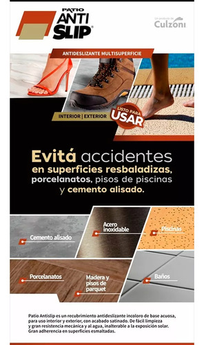 Pintura Patio Antideslizante 4 Kg 32m2 Interior Y Exterior