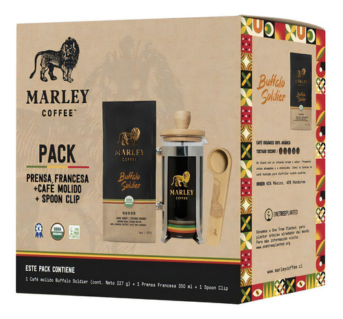 Prensa 350ml + Café Molido Buffalo Soldier 227g + Spoonclip