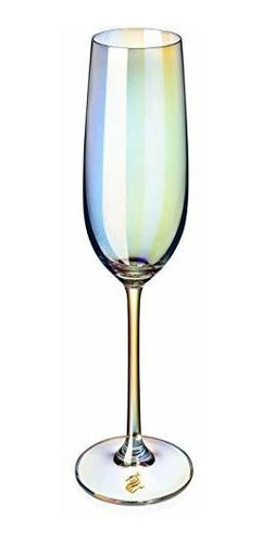 Dragon Glassware Crystal Champagne Flautas, Copas Arcoíris I