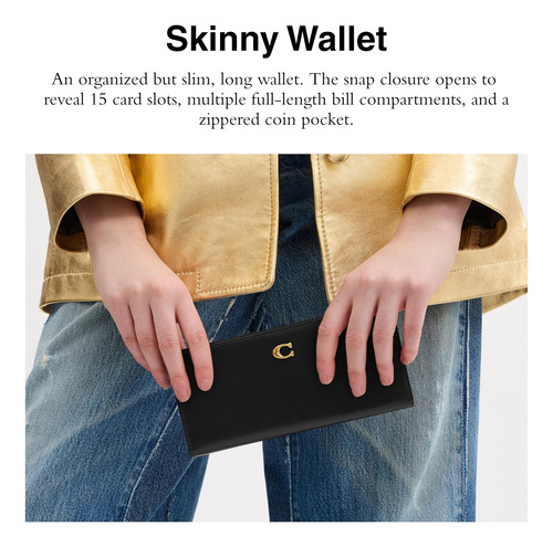 Billetera Coach Essential Slim Con Doble Pliegue Para Mujer,