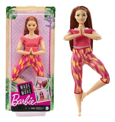 Boneca Barbie Articulada Yoga To Move Feita Para Mexer Ruiva