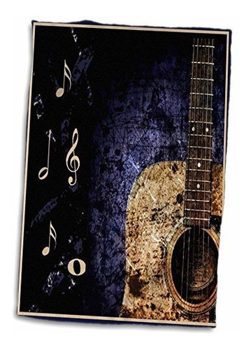 Toalla 3d Guitarra Rosa Fieltro, 15 X22 