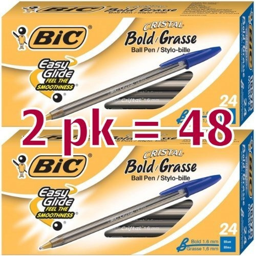 Bolígrafo Bic Cristal Bold Azul, 48ct