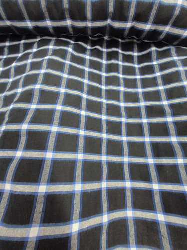Tela Por Metro Camisero Escoses 1.5m De Ancho Otoño/invierno Negro, Azul Y Blanco