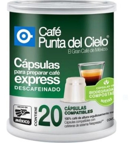 Cápsulas Café Punta Del Cielo Descafeinado( 2 Cajas C 40pz)