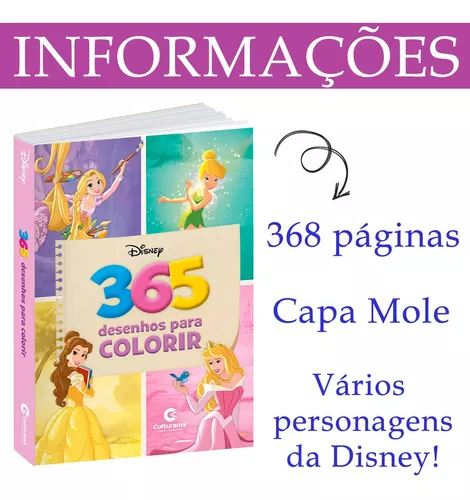 Livro - 365 Desenhos Para Colorir Disney Princesas e Fadas em Promoção na  Americanas