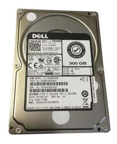 Hd Dell 300gb Sas 2,5 10k - Al14seb030n