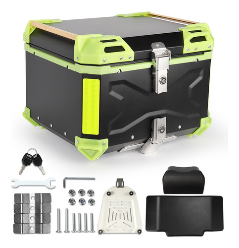 Caja Moto Top Case Aluminio Baul Con Base Universal 56 L