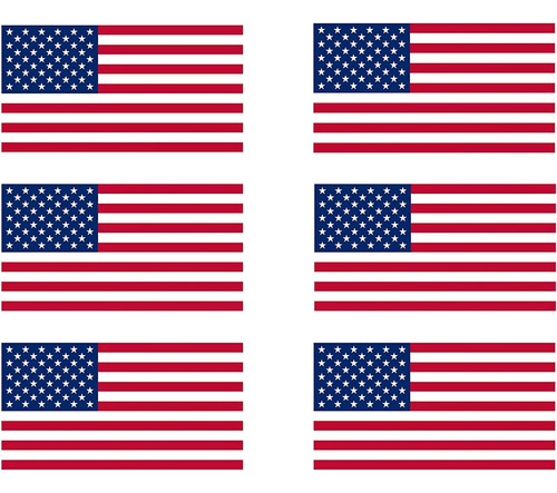 Pack De 6 Pegatinas De Bandera De Ee.uu. Estados Unidos...