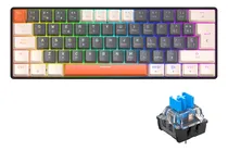 Comprar Free Wolf Teclado Mecánico Personalizado T60 Teclado Con Cable Conectado Tipo C Tecla Completa Luz De Fondo Sin Efecto Fantasma Juego De Oficina Rgb Teclado De 62 Teclas Eje Verde