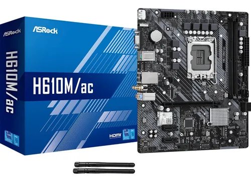 Motherboard Asrock h610m/ac Intel Lga1700 Negro Ddr4 Matx