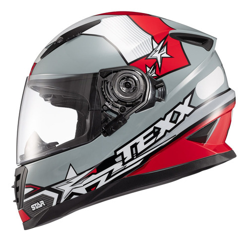 Capacete Masculino Texx Wing Superstar Cinza Moto Oculos 