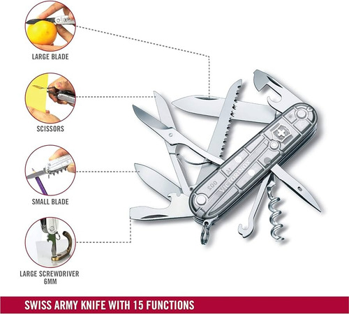 Navaja Victorinox Huntsman Gris TranslĂșcido - Electromundo