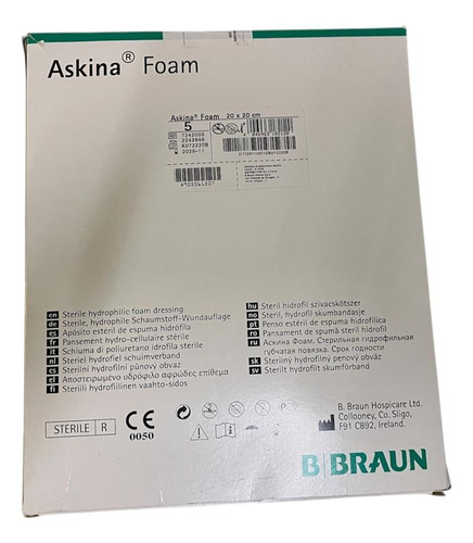 Apósito Esteril De Espuma Hidrofila Askina Foam 20x20 Beige