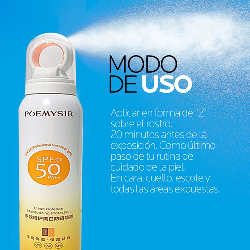 Blanqueamiento Spray Protector Solar Invisible Fps 50+ 150ml