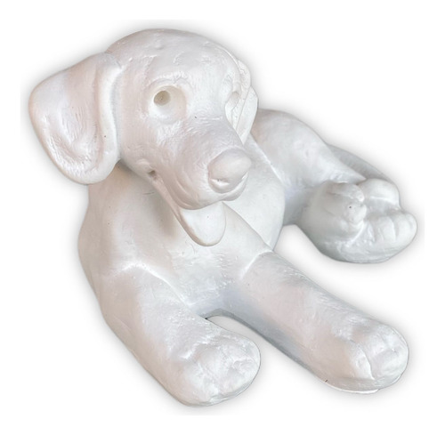 Cachorro Deitado 8 Cm Em Gesso Cru