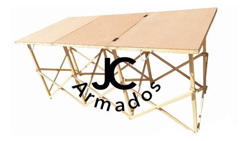 Mesa Plegable Tipo Valija 180x80 Caballete Feria Jc Armados