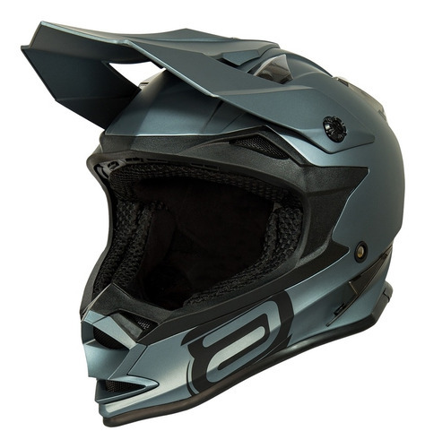 Capacete Motocross Asw Fusion Solid Gunmetal Tamanho do capacete 56