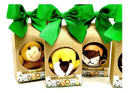 Lembrancinha Personalizada Safari Pelúcia 6cm 10 Kits