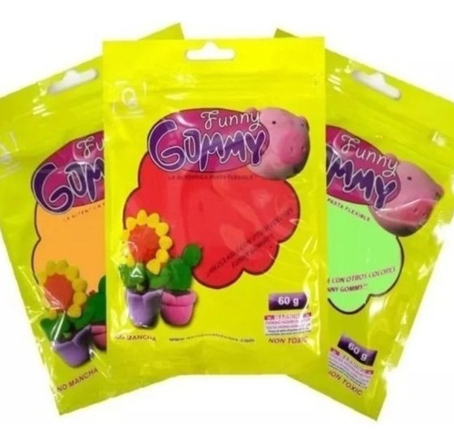 Pack 3 Masas Funny Gummy Goma Eva Slime / 