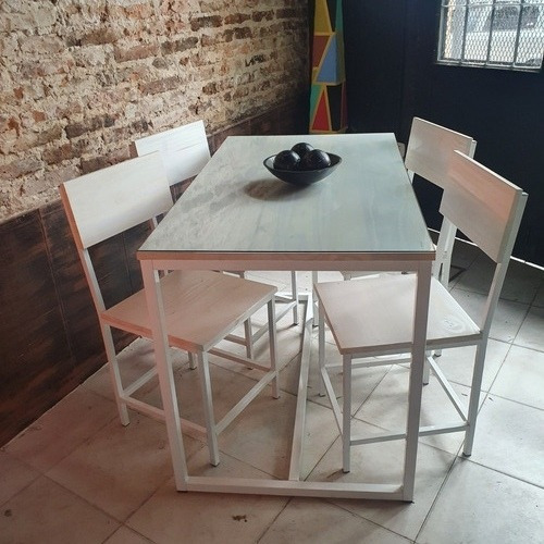 Imagen 5 de 6 de Mesa Comedor Industrial Madera Decape 120x70 + 4 Sillas