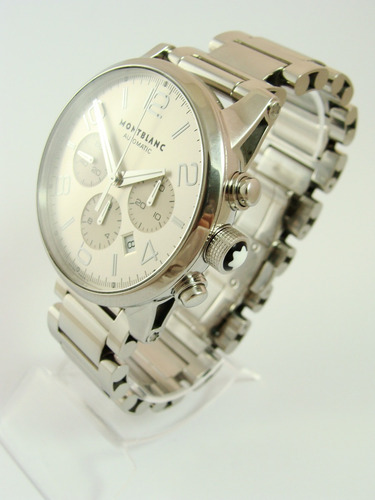 Imponente Montblanc Timewalker Auto Crono 43 Mm Aço-aço!