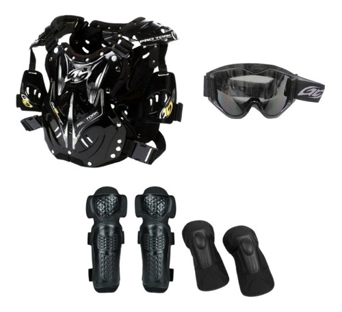 Kit Proteção Pro Tork  Trilha Enduro Motocross C/ Oculos Esp
