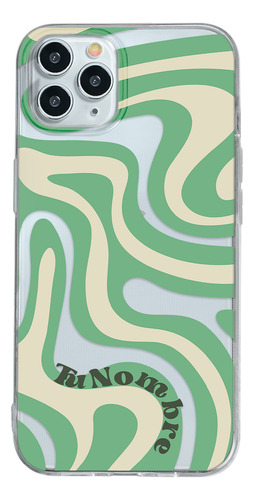 Funda Para iPhone Para Mujer Curvas Verde Con Tu Nombre