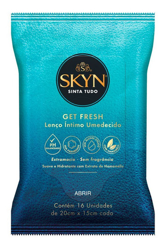 Imagem 1 de 1 de Lenço Íntimo Umedecido Skyn 16 Unidades Blowtex