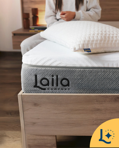 Colchon Matrimonial De Espuma Memory Foam 20cm, Laila Ultra Blanco