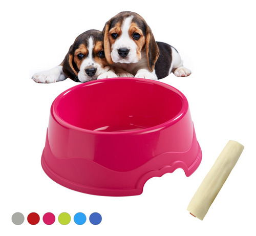 Plato Comedero Mascota Perro Gato Hecho En España 1.9l 26cmø Color Rosa