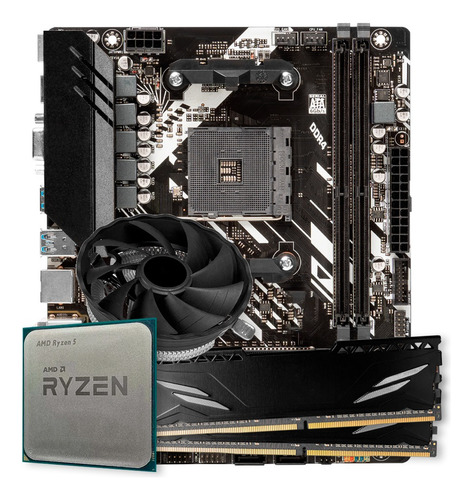 Kit Upgrade, Amd Ryzen 5 5600g, B450m, 16gb 2666mhz Cor Preto