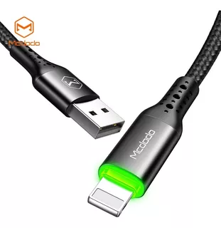 Cable Usb A Para iPhone Ca-7411 Mcdodo, Luz, 1.8mts Color Negro