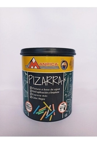 Imagen 1 de 4 de Pintura Negro Para Pizarra Manpica Galon