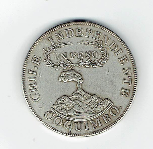 Imagen 1 de 2 de Moneda Chilena 1 Peso De Coquimbo, 1828 (repro).  Jp