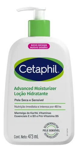Loção Advanced Hidratante Corporal para Pele Seca e Sensível Cetaphil 473ml - Hidratação 48h