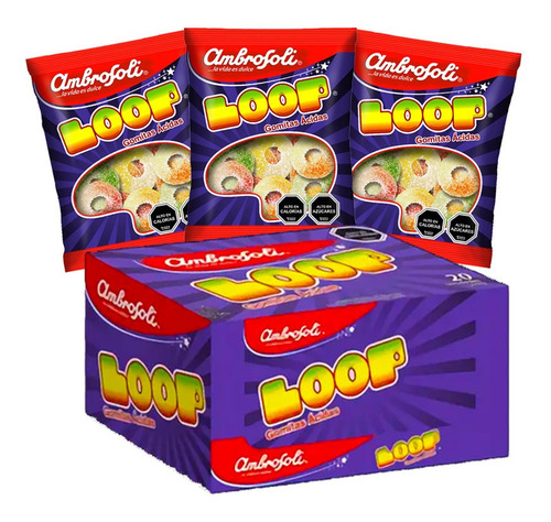 Gomitas Acidas Recubiertas De Azúcar Loop 500gr