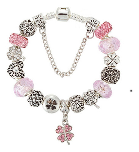 Pulsera Multidijes Trébol Rosa