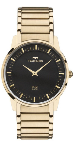 Relógio Technos Slim Gl20aq/4p Unissex Aço Dourado 23cm
