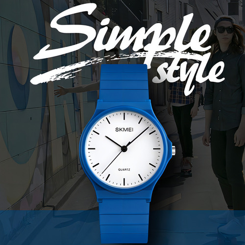 Relojes De Pulsera Skmei Simple Quartz Abs Belt Color De La Correa Azul