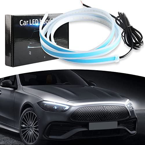 Upxsxt 59 Inch Car Hood Light Strip Exterior Flexible Car H4