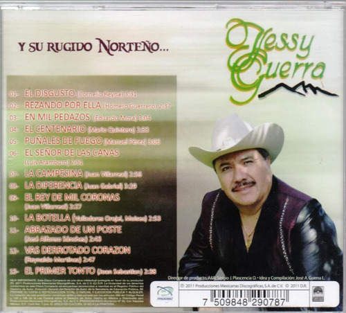 Jessy Guerra Y Su Rugido Norteno Disco Cd 13 Canciones Mercado Libre jessy guerra y su rugido norteno disco cd 13 canciones