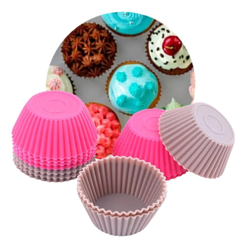 Moldes Silicona X6 Cupcakes Muffin Pirotines Magdalenas